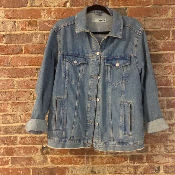 topshop elbow rip denim jacket